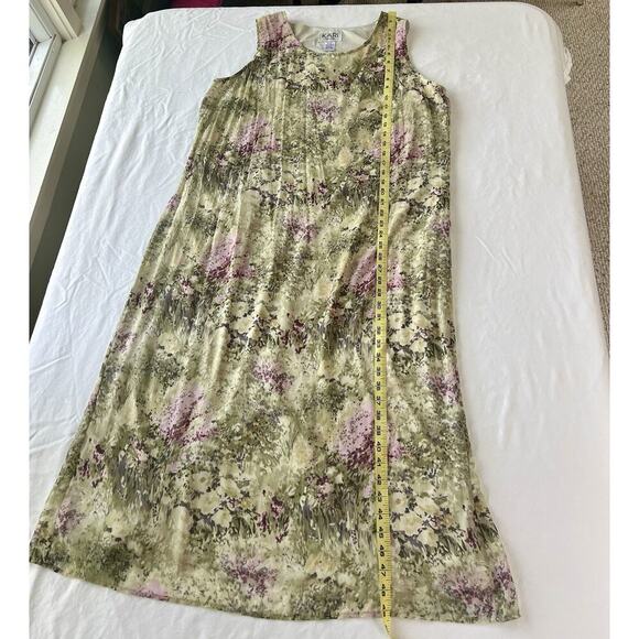 Kari MIDI Dress 90’s Y2K Sleeveless Green Purple SZ 18** Fairy Spring Lined - Picture 10 of 10